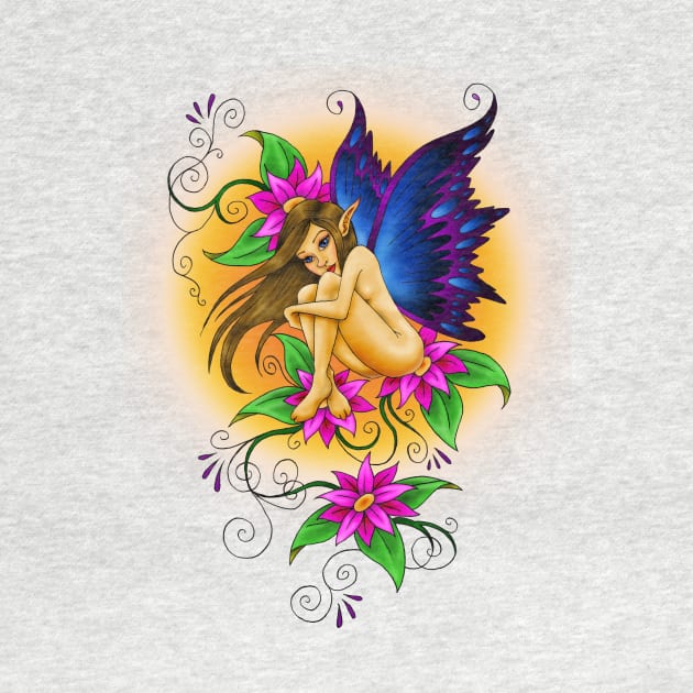 Butterfly Flower Fairy Sunshine Summer Girl Fun by Redemption Tshirt Co.